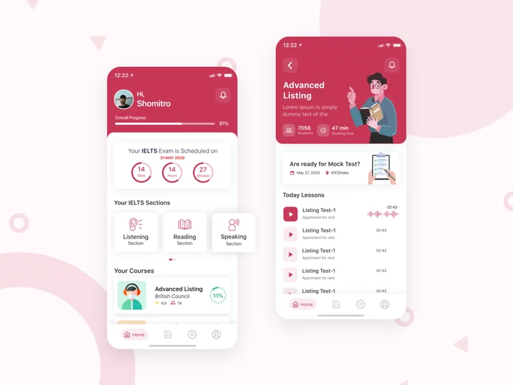 App interface on a phone